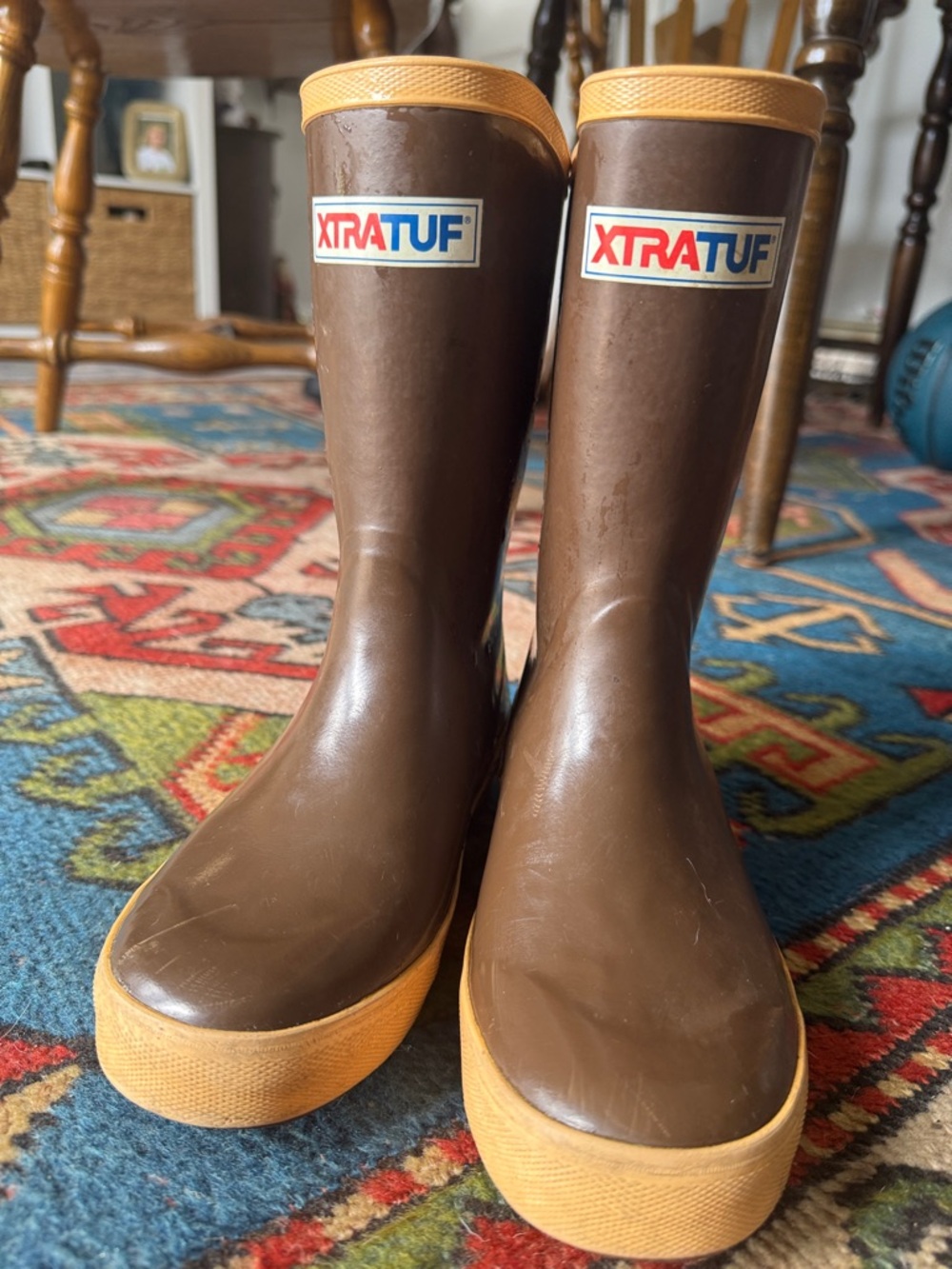 XTRATUF Kids Brown Rain & Snow Boots with Tan Trim